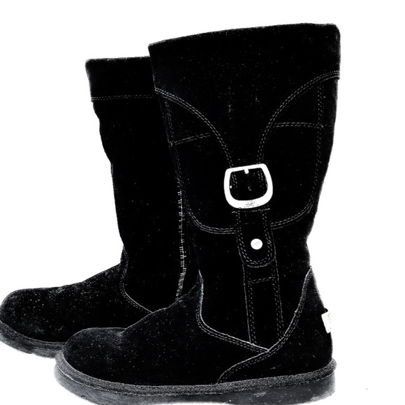 UGG Shoes - UGG Authentic Women's Size 6 Cargo III Black Suede Sheepskin Boots S/N